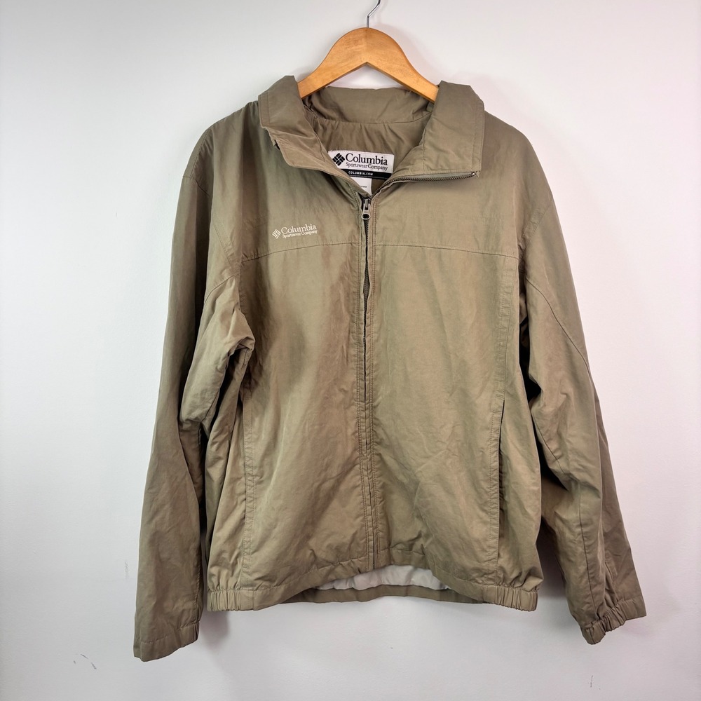 Columbia Sportswear Olive Green Lightweight Windbreaker Jacket Gorpcore Large